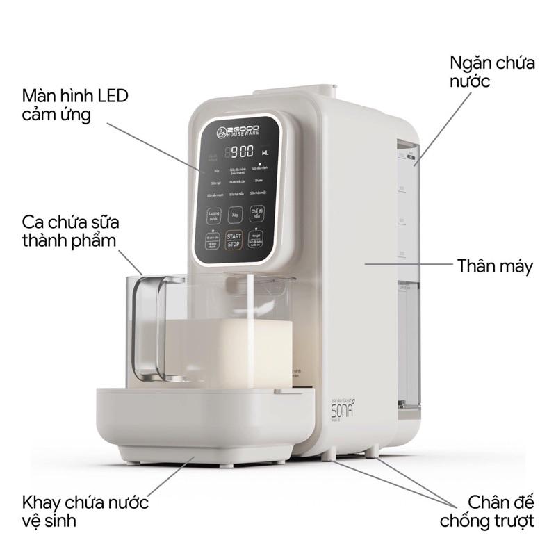 [Ca thủy tinh] Máy Làm Sữa Hạt Tự Động 2GOOD SONA I8 (1,2 Lít) - Tự Động Nấu, Tự Động Vệ Sinh, Khử Sạch Vi Khuẩn Và Mùi Thực Phẩm - TALAHA 4