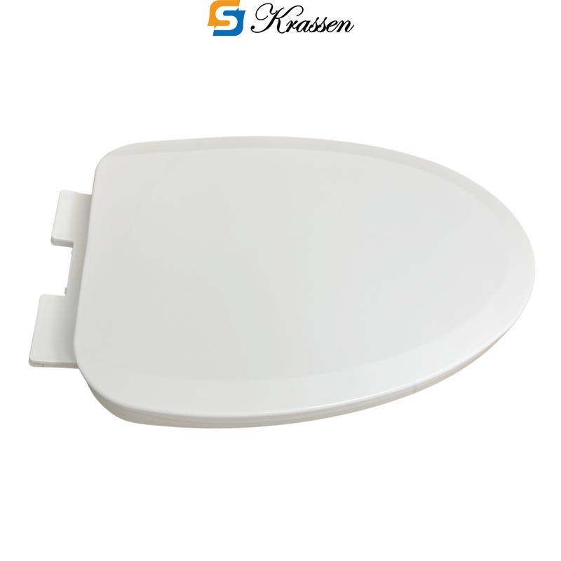 Product Introduction of <Mã KR.23> Nắp bồn cầu đóng êm KRASSEN làm từ nhựa PP cao cấp (màu Trắng sữa) hình mũi nhọn (chữ V) đa năng phù hợp với hầu hết bồn cầu một/hai khối 11