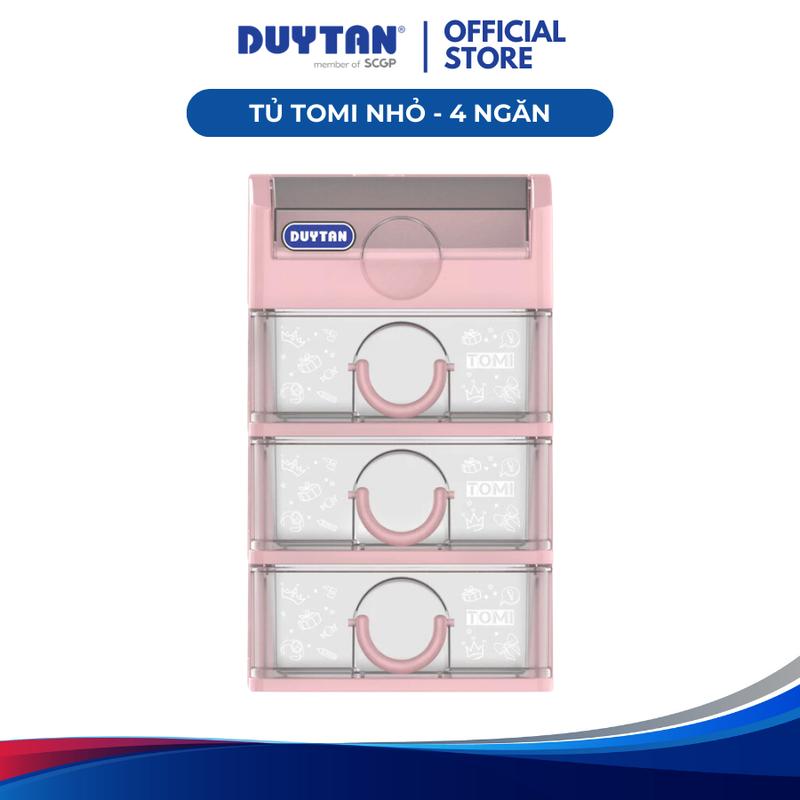 Tủ Tomi nhỏ 4 ngăn  DUY TÂN nhựa PP/ABS, tủ văn phòng mini để bàn tiện lợi, tủ đựng đồ cá nhân