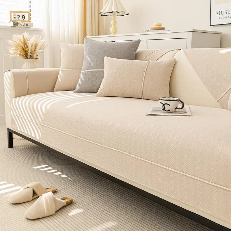Solid Color Sofa Cover, 1 Count Dustproof Sofa Slipcover, Couch Covers, Sofa Protector for Home Living Room, Home Decor Supplies 6