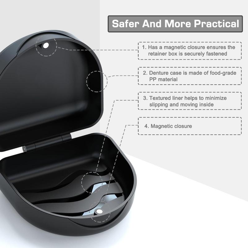 New Portable Enture Denture Storage Box Silicone Practical Tooth Socket Box Lightweight Orthodontic Braces Holder Organizer Box Travel 4