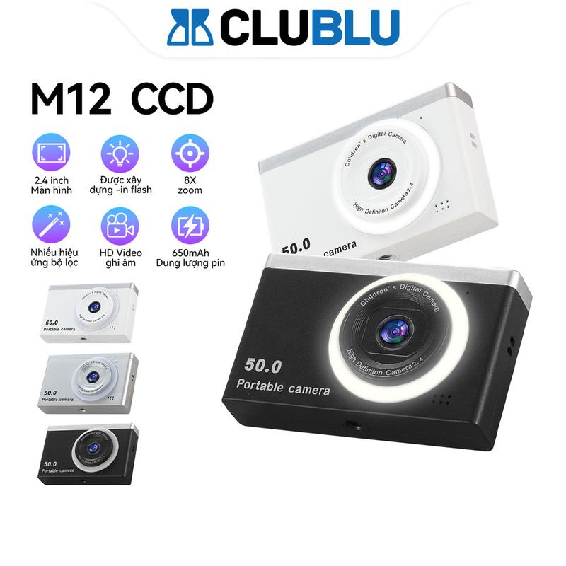 CLUBLU Máy Ảnh Kỹ Thuật Số 48MP Cho Học Sinh Quay Video 1080P Đèn Flash Selfie Retro Camera M12