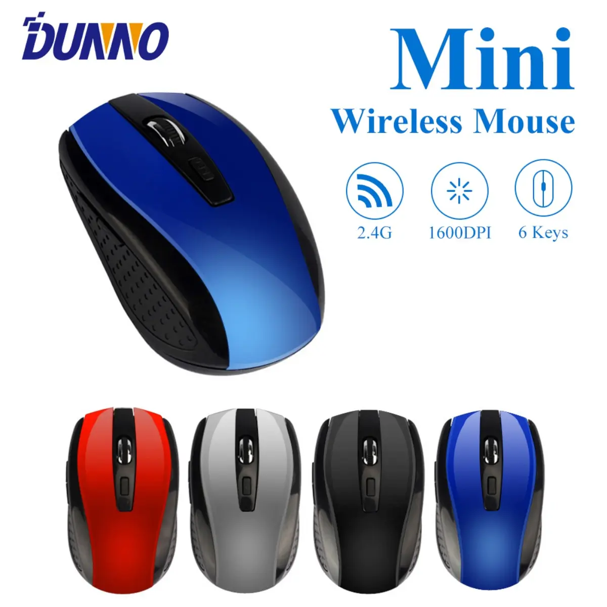 Chuột không dây, 2.4G, USB, Nhỏ gọn, Chuột máy tính, Chuột không dây quang, 6 nút, Chuột mini, dành cho PC, Máy tính xách tay, Windows, Mac, Linux