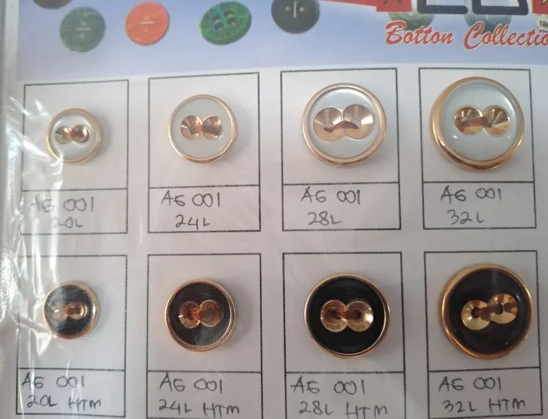 Kancing Baju Import Motif Mata Hitam List Emas 13 mm dan 15 mm Isi 100 PCS 3