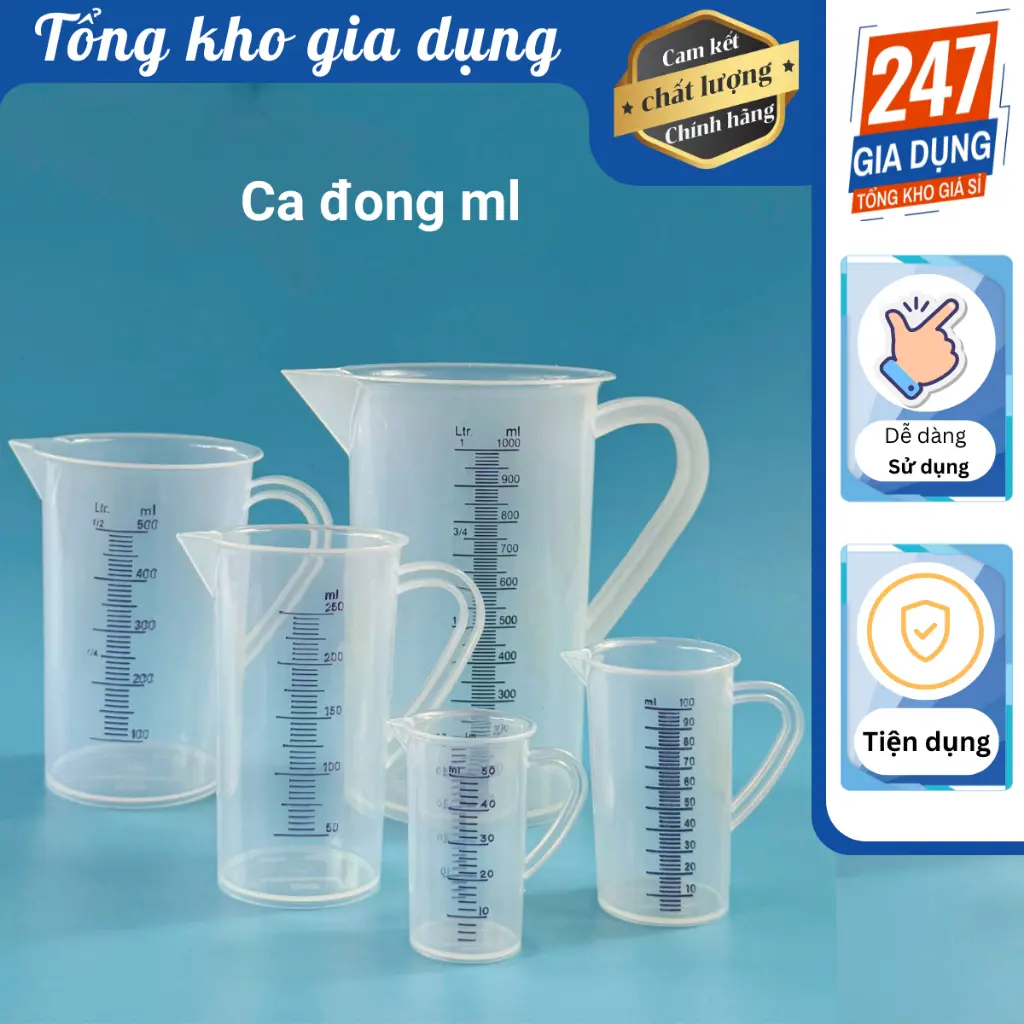Ca đong chia vạch, ca đo lường nhựa dung tích từ 50ml đến 2000ml