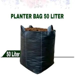 2pcs planterbag 50liter hitam tebal kuat dan tahan hingga 10th lbh
