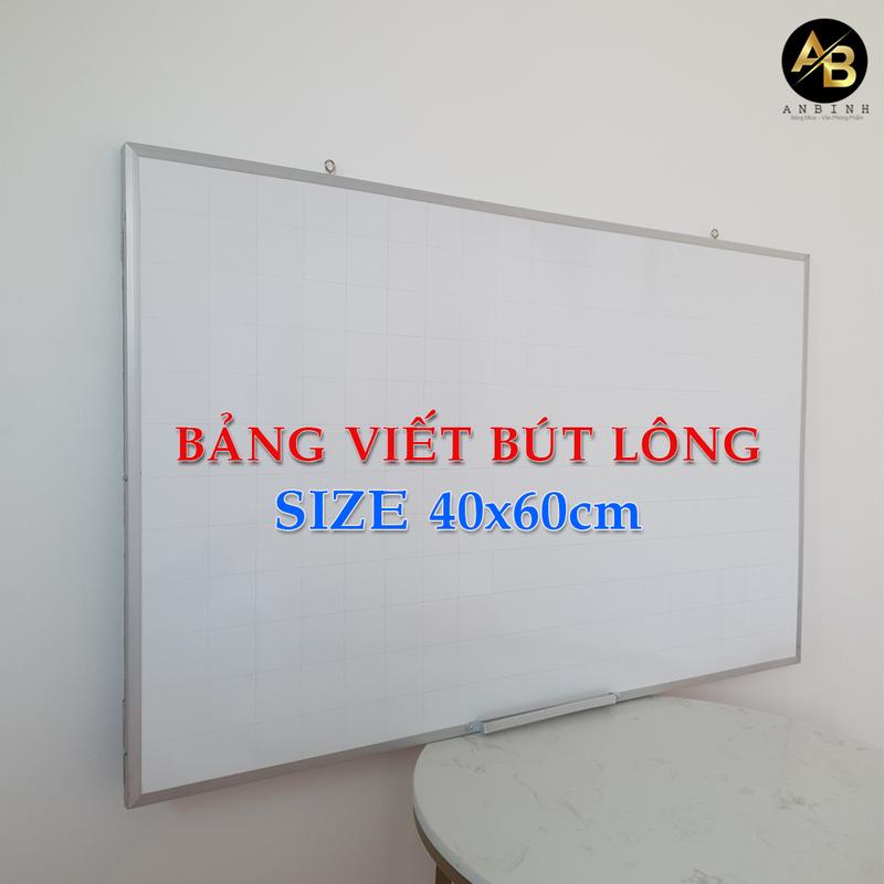 Bảng Trắng Viết Bút Lông Size 40x60 cm- Bảng Trắng Mica Viết Bút Lông Treo Tường
