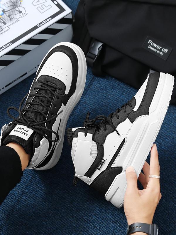 Fashion Patchwork Design Lace Up High Top Sneakers, Casual Breathable Walking Shoes, Non-slip Outdoor Round Toe Hiking Shoes Designer Shoes 0