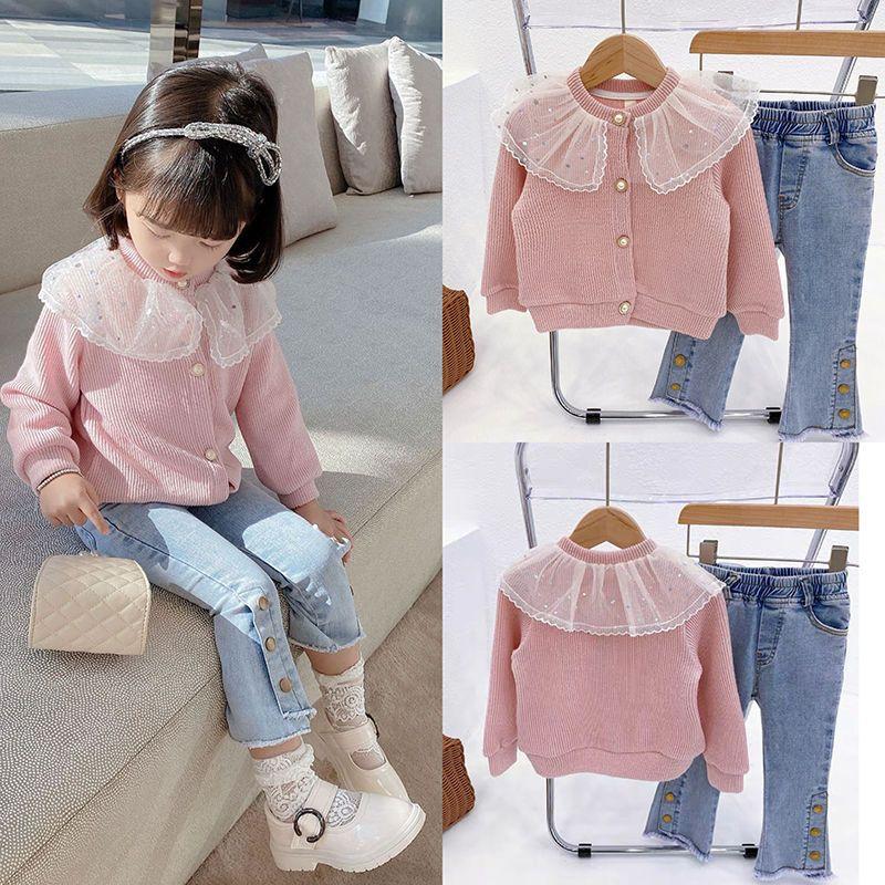 Girls Jeans 2024 Autumn New Children'S Slim Flared Pants Pants Baby Slim Stretch Pants 4