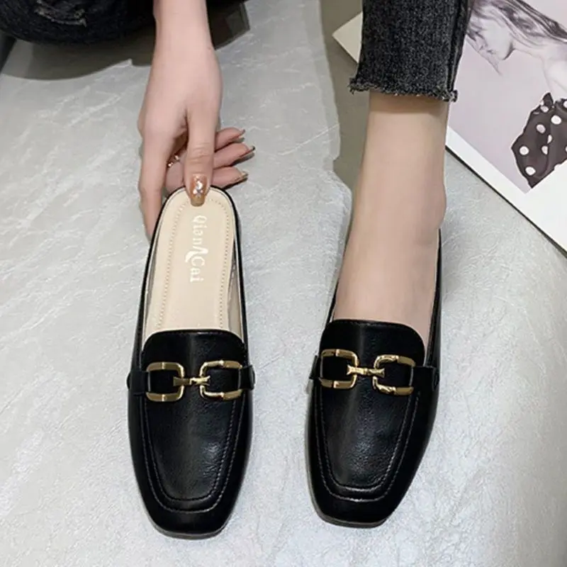 Giày Nữ, Cỡ 35 Đến Cỡ 43, Ngoại Cỡ, Bàn Chân Rộng Béo, Thời Trang, Kiểu Bít Mũi, Dép Lười Nửa, Bàn Chân Vuông Nữ, Dép Muller Đế Bằng, Cỡ 41 Đến 42 DéP Shoes