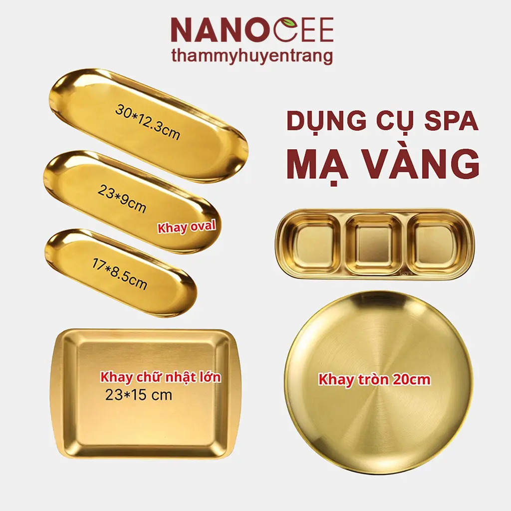 Dụng Cụ Spa: Khay Inox, Chén Inox Mạ Vàng Sang Trọng