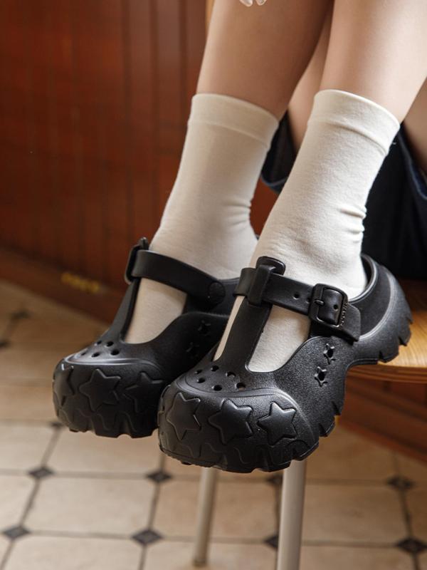Women's Cute Star Design Platform Clogs, Casual Comfortable Home Slippers, Thick Sole Non-slip Slippers for Indoor & Outdoor Wear, Girl 5