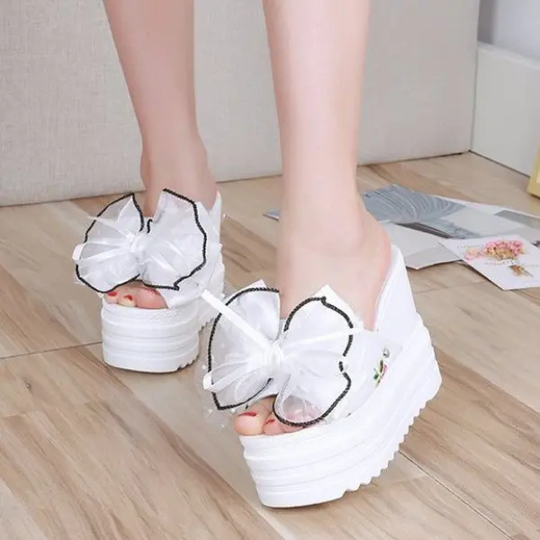 Dép Cao Gót Nêm Mùa Hè, 10cm, Đế Tăng Chiều Cao, Giày Ngoài Trời Dễ Phối Đồ Dép Hở Mũi, Dành Cho Nữ