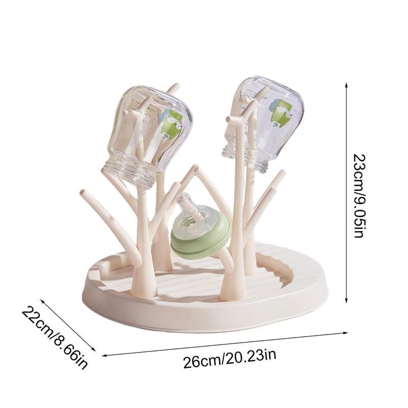 Baby Bottle Dryer Tree Bottle Dryer Rack with Tree Shape Design Stable Baby Bottle Holder with Non-Slip Base and Storage for Travel 8