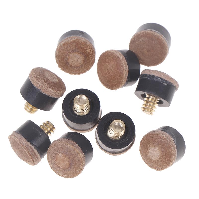 10Pcs 13MM Screw In Cue Tips Snooker Pool Billards Tip Head Replacement ...