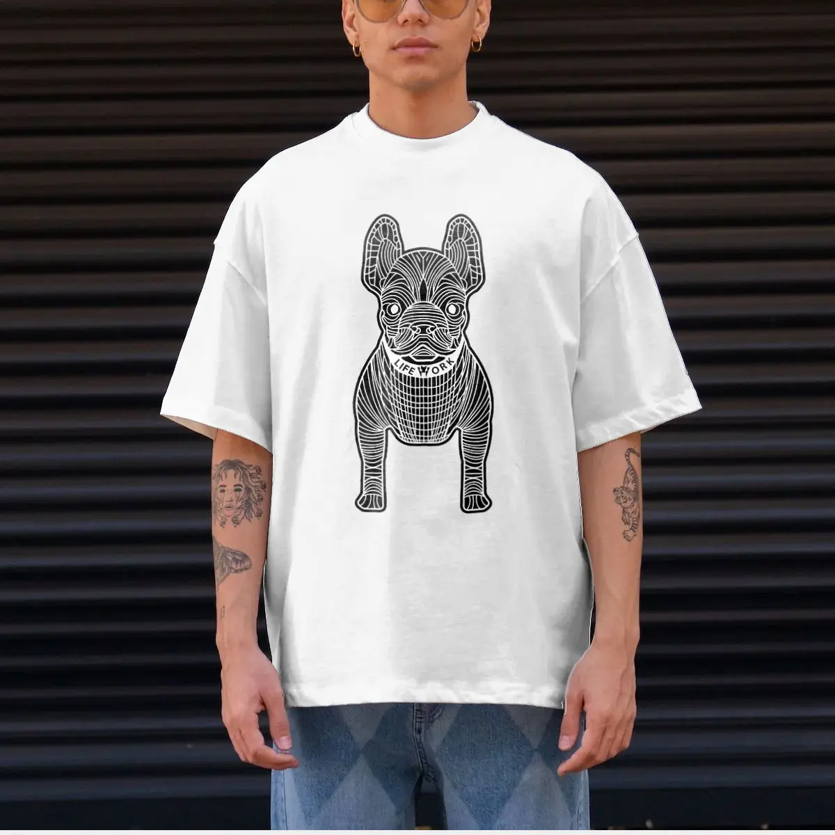 Áo Thun Life.work Tee hot trend korea 2023 100% cotton định lượng 250gsm cực thoáng mát. Menswear Top Nam Cổ Tròn Trắng Jean