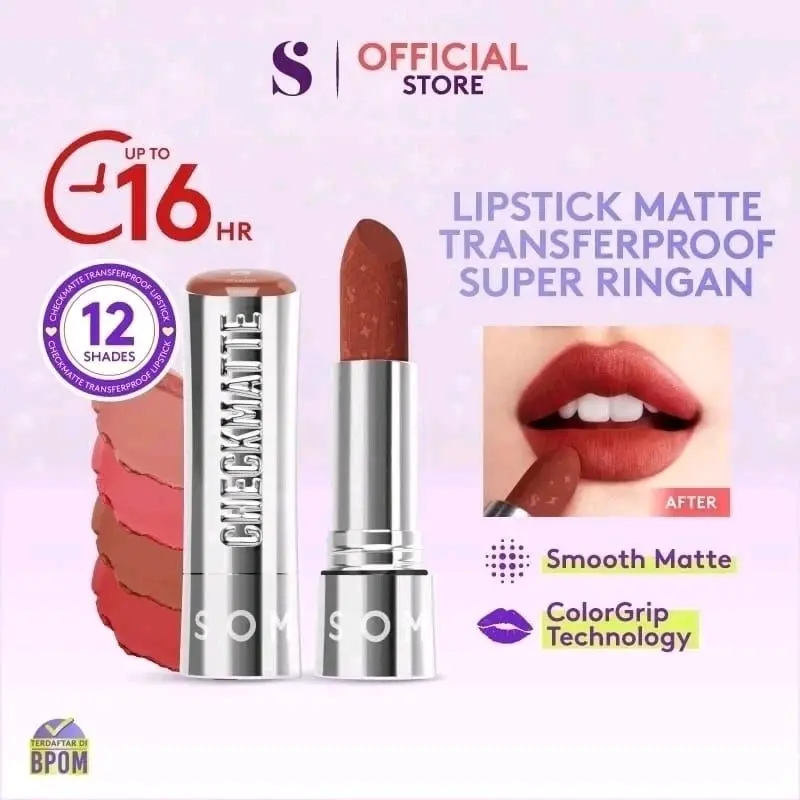 Somethinc Checkmatte Transferproof Lipstick - Lipstick Matte Bibir Kering Lipstik 5