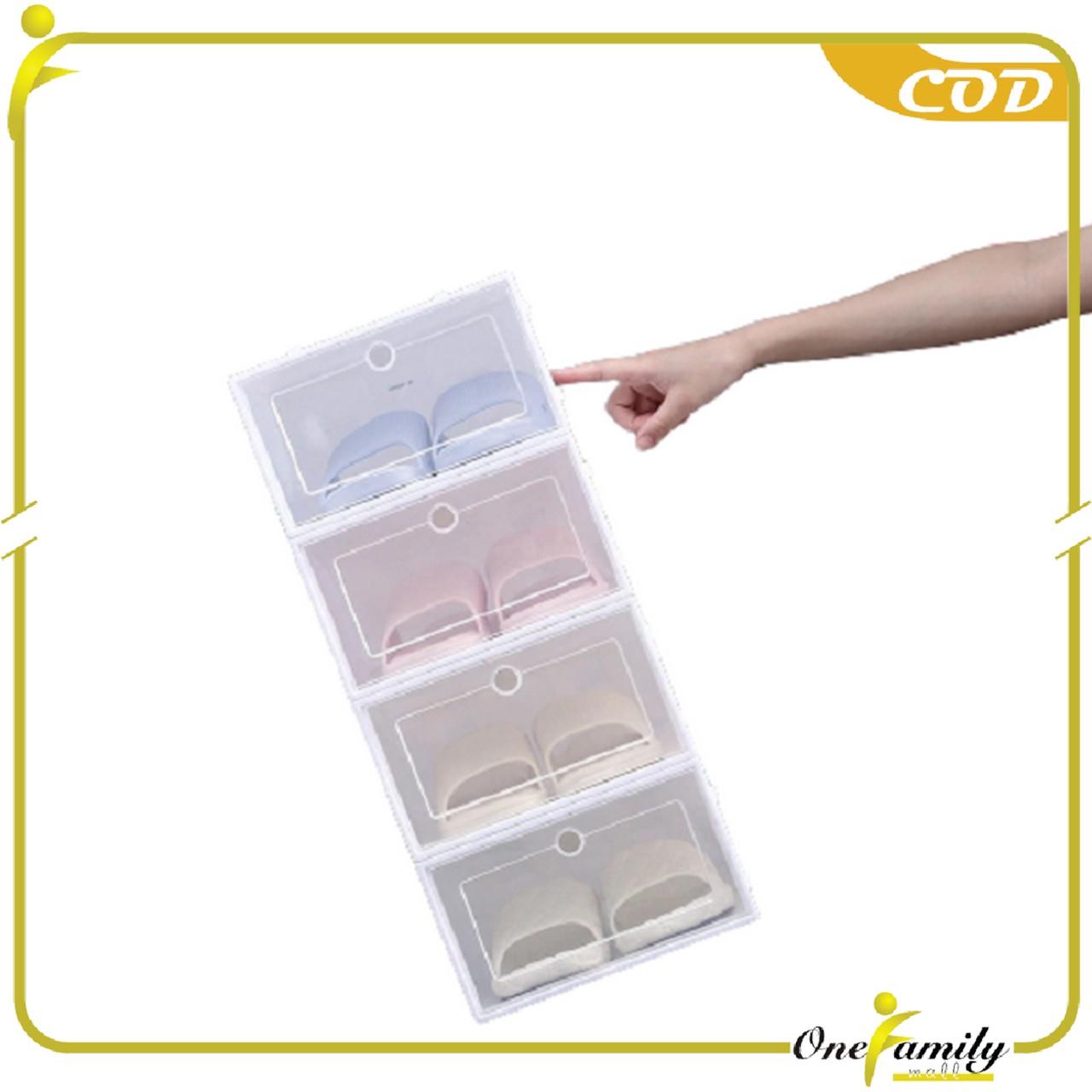 [COD] OFM C158 Kotak Sepatu Lipat Transparan Tebal Rak Sepatu Plastik Susun Dapat disesuaikan
