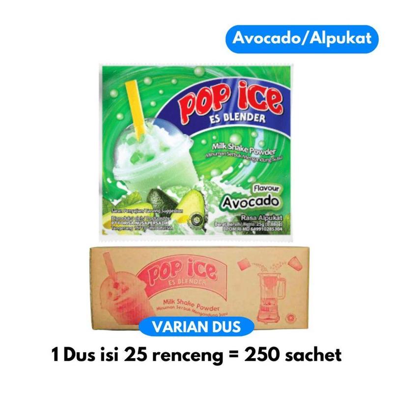 POP ICE SACHEET MANGGA 1 DUS ISI 25 RENCENG / POP ICE RASA MENGO 1 KARTON 25GR 8