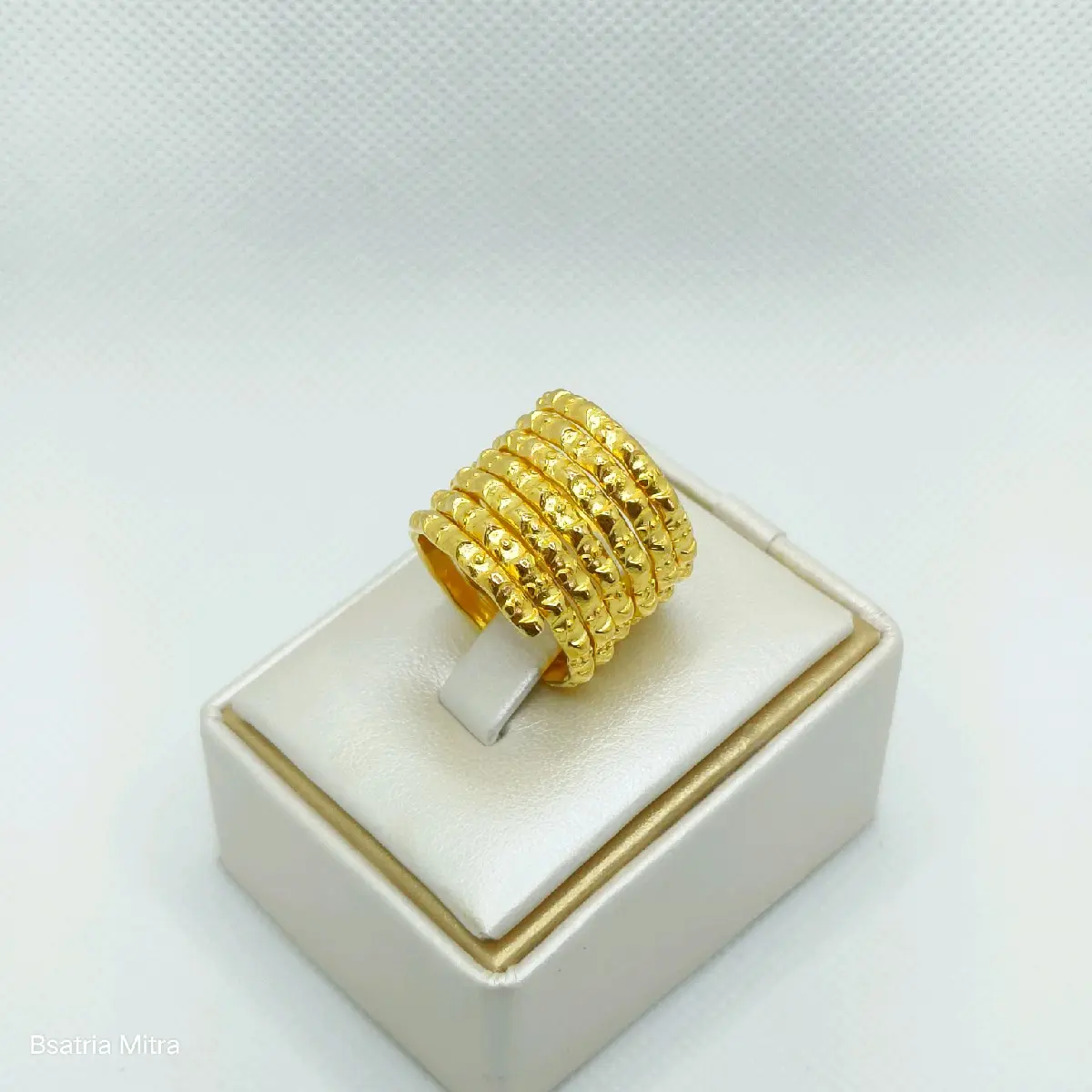 Cincin Motif Rotan Panjang Perhiasan Lapis Emas 24K