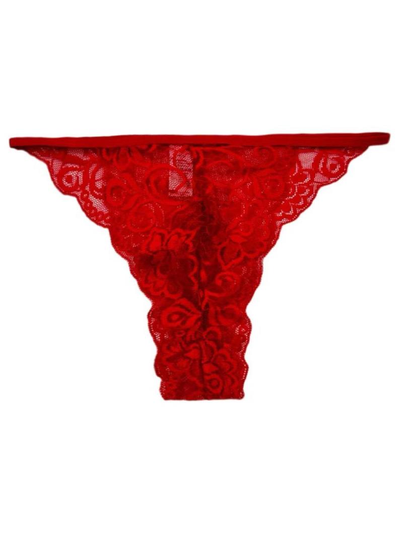 Product Introduction of Men's Floral Lace Sheer Sexy Thong, Breathable Comfortable Scallop Trim Underwear for Daily Wear, Men's Underwear for All Seasons 12