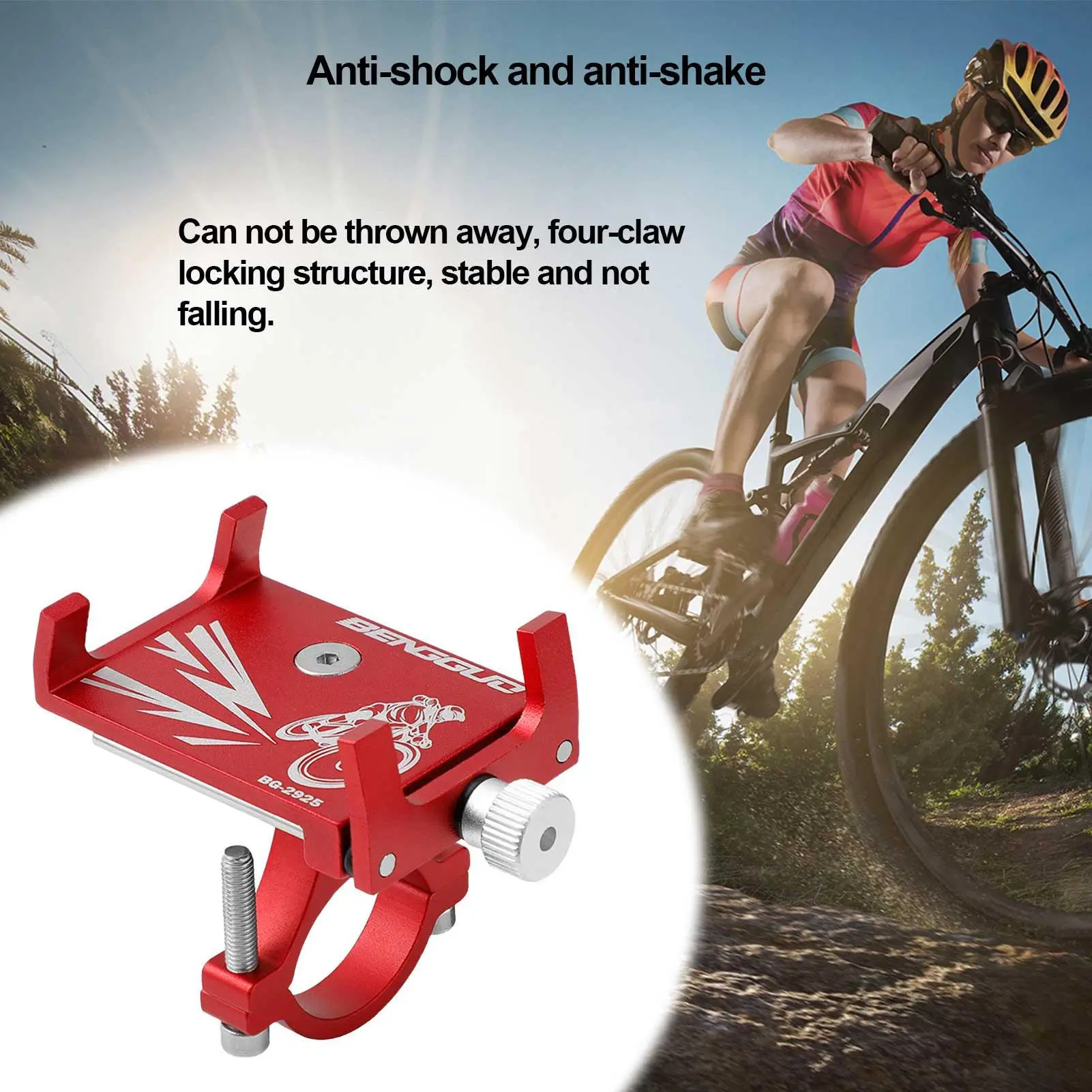 Bicyle-Giá Đỡ Điện Thoại Có Thể Điều Chỉnh Cho Xe Đạp, Giá Đỡ Điện Thoại Chống Trượt Cho Xe Đạp, Giá Đỡ Điện Thoại Ổn Định 90 ° Để Cắm Trại, Cưỡi Ngựa Và Đạp Xe