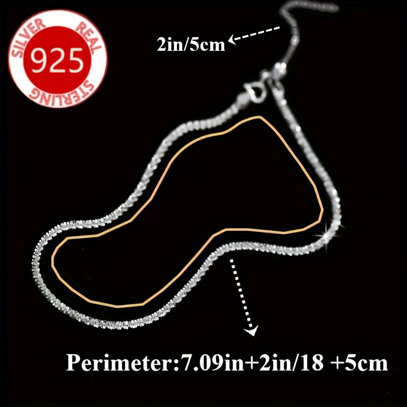 2pcs 925 Silvery Bracelet and Foot Chain, Universal Multi-Functional Wear, Elegant Sparkling Starfish 281.94 meter Chain for Women, Suitable for Men and Women, Fashionable Accessory Foot Chain, Suitable for Daily Wearing, Parties and Festiv 3