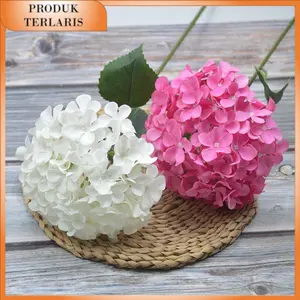 [COD] TERLARIS Bunga Hydrangea HORTENSIA 70CM Bulat Jumbo 1Kuntum Premium