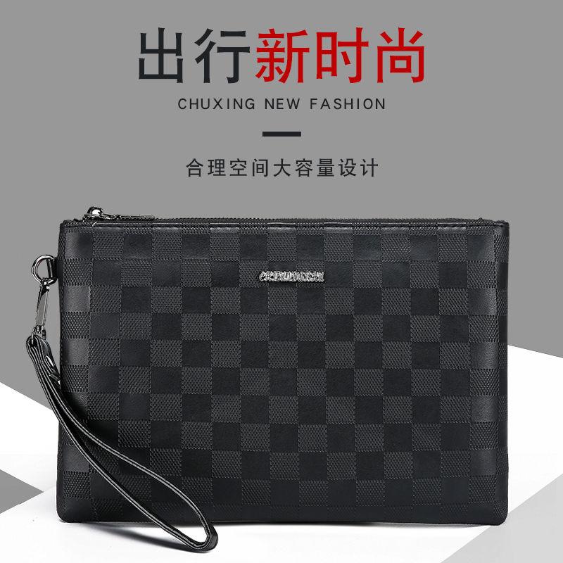 Product Introduction of New Men's Clutch Bag High-end Business Gift Handbag Large Capacity Phone Bag Fashion Clip Bag Soft Leather Envelope Bag 1