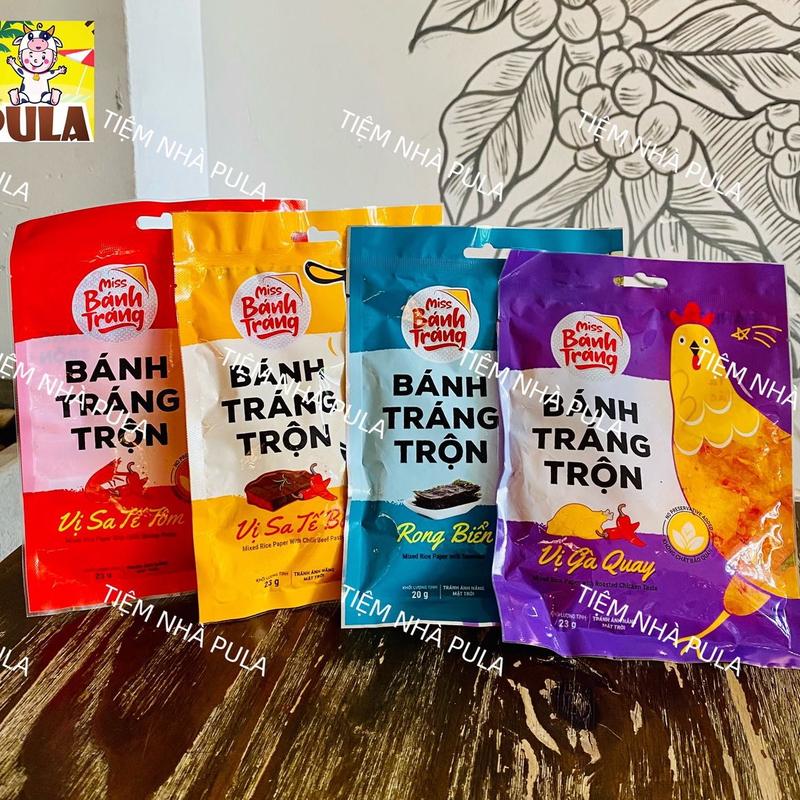 9 vị | Bánh Tráng Miss Mini Tiệm nhà Pula | Bánh Tráng Trộn Gói 20-23 Gram Đủ Vị | Ngon Dễ Nghiện