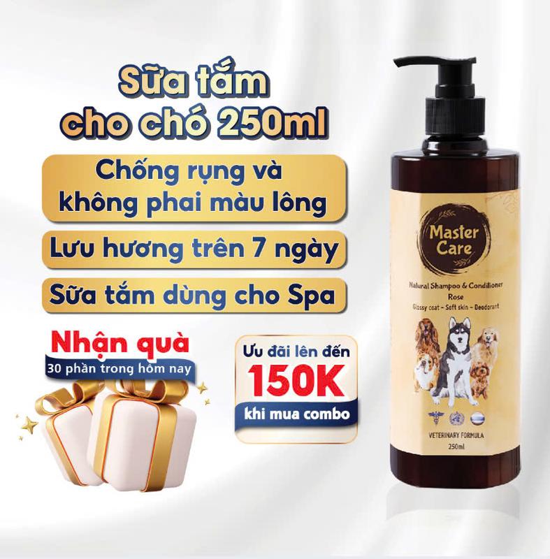 Sữa Tắm cho Chó Mèo Mastercare 250ml - Lưu hương, giữ mùi, hỗ trợ làm mượt lông, ngừa ve ghẻ nấm [DEAL SỐC]
