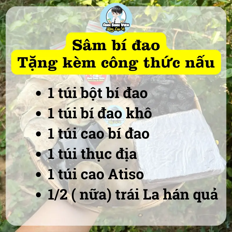Combo 3 Set Sâm Bí Đao Anh Sinh Viên - Nguyên liệu 1 set nấu 12 lít Nước Trà - [Có kèm công thức nấu] | BigBuy360 - bigbuy360.vn