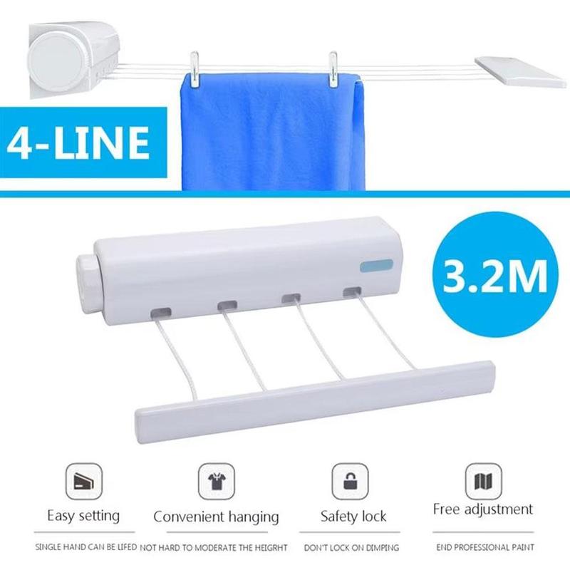 Product Introduction of Automatic Retractable Clothesline Spring Automatic Telescopic Clothesline With Four Or Five K9W4 20