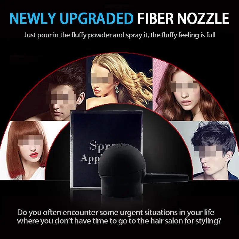 Hair Fiber Applicator Spray Head, Silicone Hair Fiber Spray Head, Hair Thickening Spray Head, Heatless Styling Tool for Men & Women 7