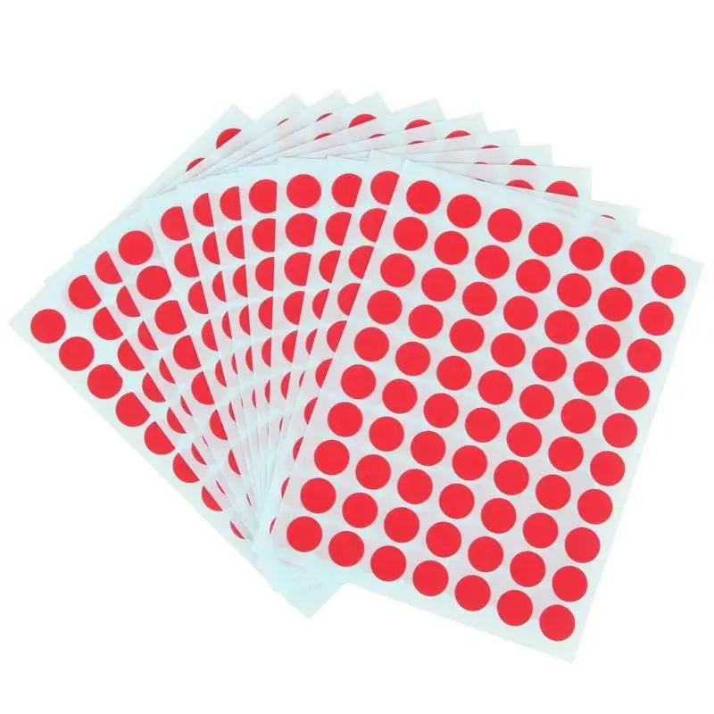1PACK sticky label  round red dot sticker paper