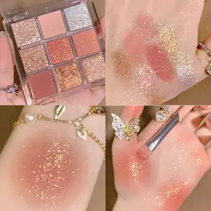cod&ready Eyeshadow Palette 9 Warna Pigmented Glitter Matte ORIGINAL Korean Eyeshadow Palet Fashion Makeup Eyeshadow Pallet All In One Highliter Blush On Glitter globalshop2008