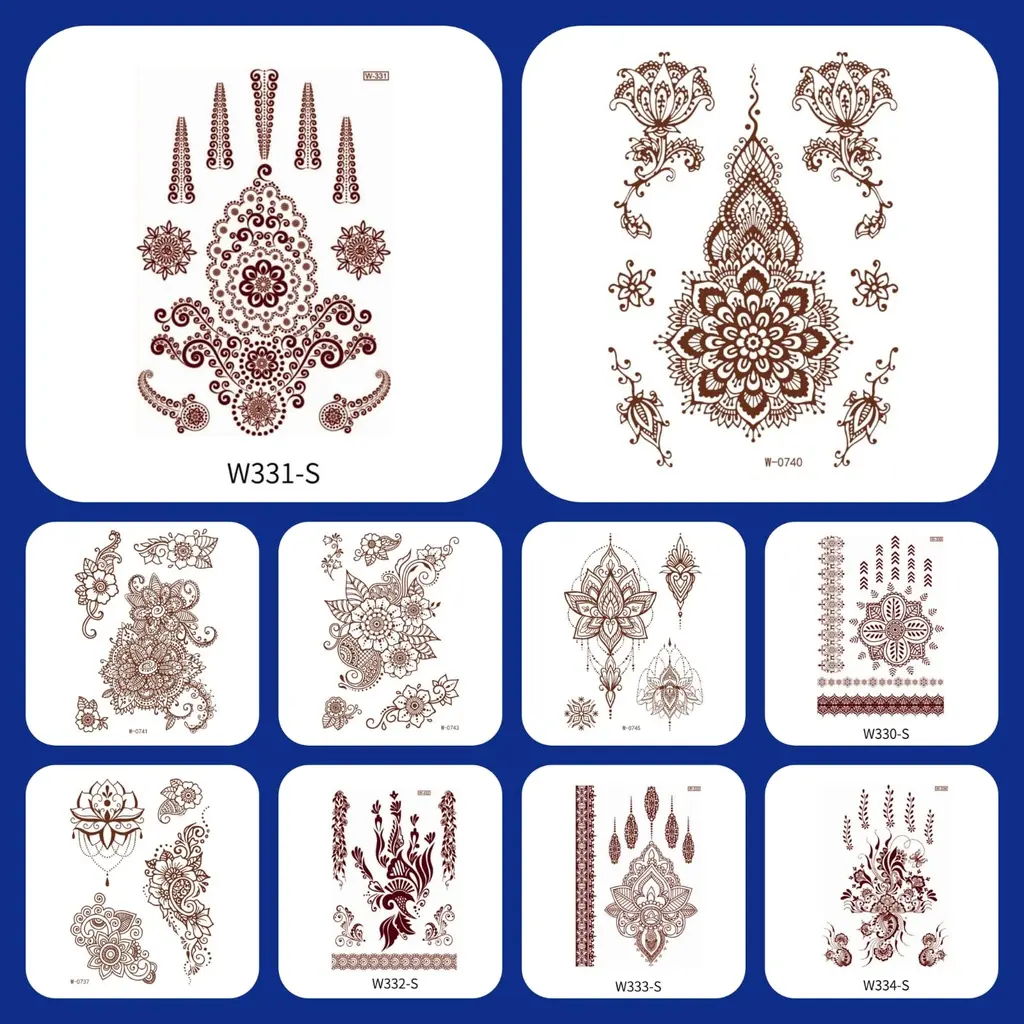 HENNA STICKER TATTO TEMPORARY BROWN