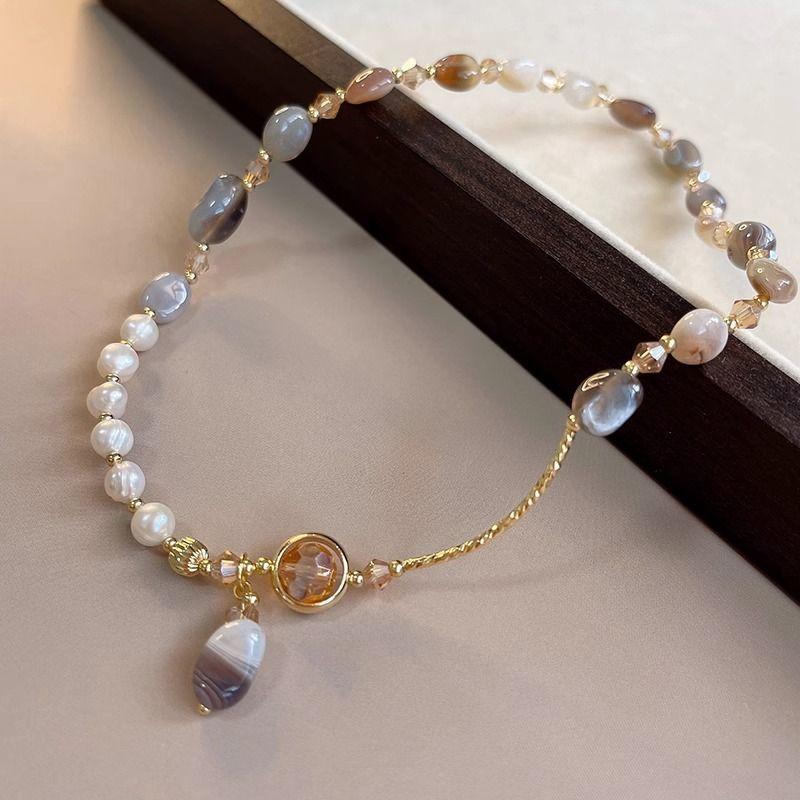 Product Introduction of Luxury Pearl Double Layer New Bracelet Crystal High-end Beaded Vintage Niche Exquisite Temperament Bangle Jewelry wlw  bracelets gelang  ldr  bergetar sweet  alhambra  bracelet cubic  zirconia 23