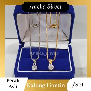 Kalung Itali Santa + Liontin Desi, Perak 925