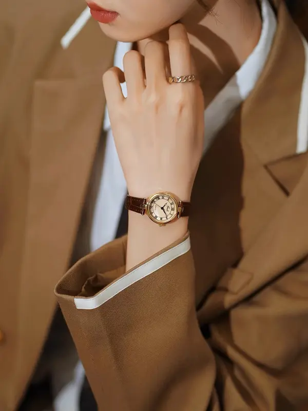 Đồng Hồ Đeo Tay Nữ Dây Da 2024 Deli Dây Da Cao Cấp Chống Nước 3ATM - Auratime G44 Women Watch 5