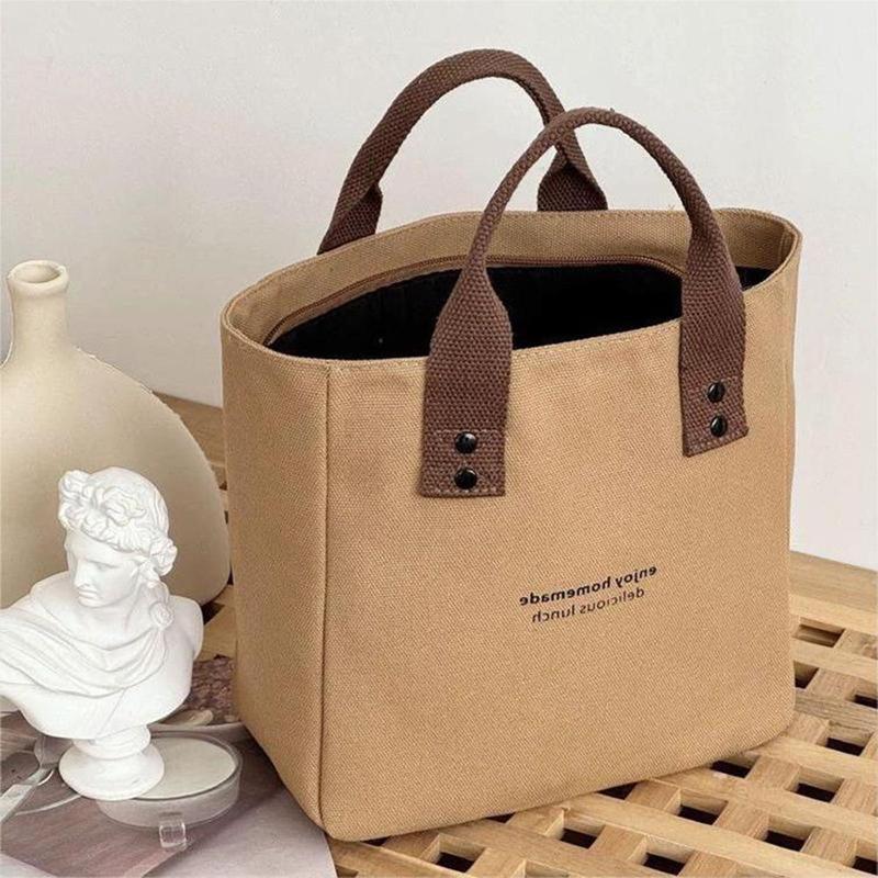 Product Introduction of Canvas Tote Bag, For Women, Solid Color, Large Capacity, Suitable For Travel, Casual Style 18