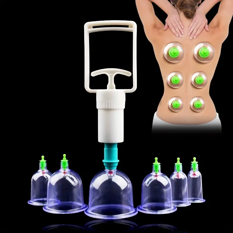 Cốc Chân Không Vật Lý Trị Liệu Trung Quốc, Bộ 6 Cái, Dùng để Nắn Dẻo Cơ Thể, Lưng, Cánh Tay và Mát Xa Chống Cellulite, Lon Gua Sha, Thư Giãn Và Sức Khỏe, Hàng Hóa Tiền Mặt, Giao Hàng Nhanh