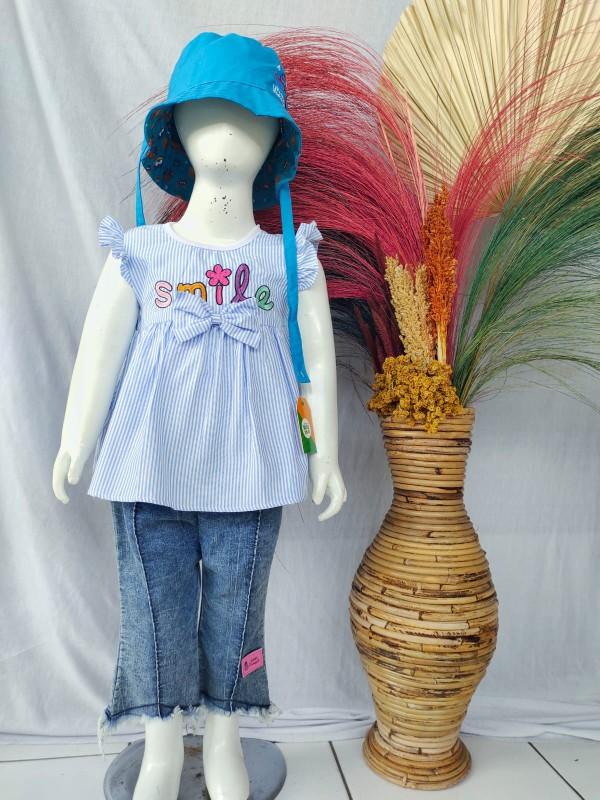 SETELAN SMILE | SETELAN BAHAN SOFT JEANS DAN KATUN