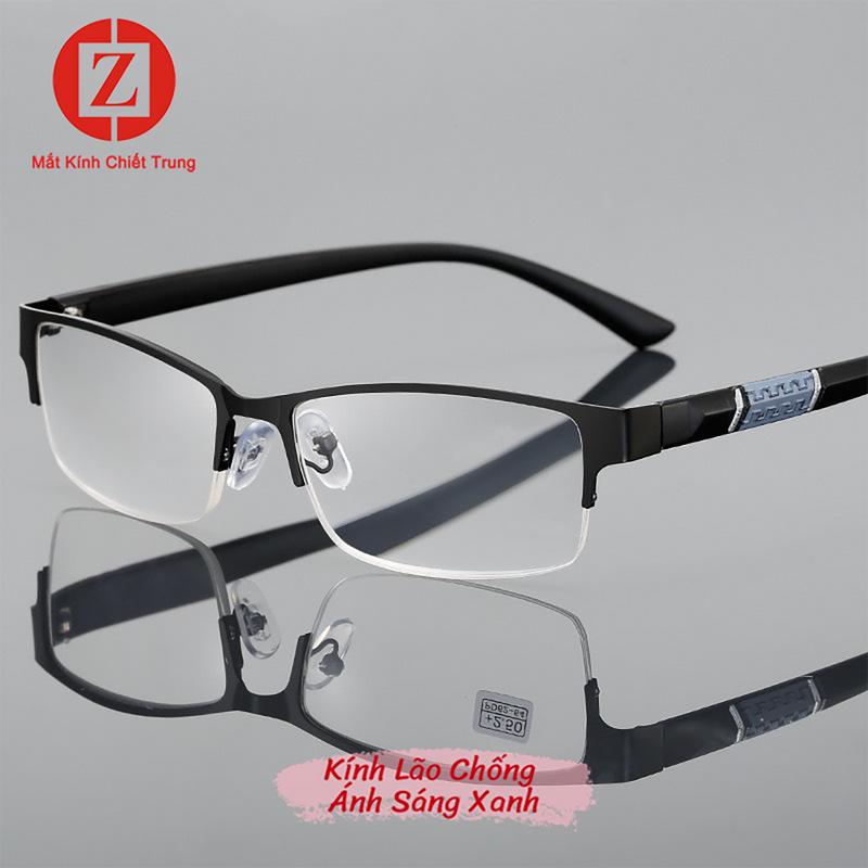 Mã H203 Kính viễn thị trung niên độ nét cao gọng bọc nửa viền trước kim loại sang trọng lịch sự đủ độ từ +1.00- +4.00