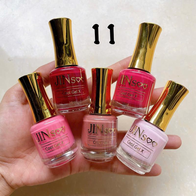 JINSOO - COMBO 5 CHAI SƠN GEL LẠNH TỰ KHÔ - 16ML - MÀU Y HÌNH CHỤP Nữ