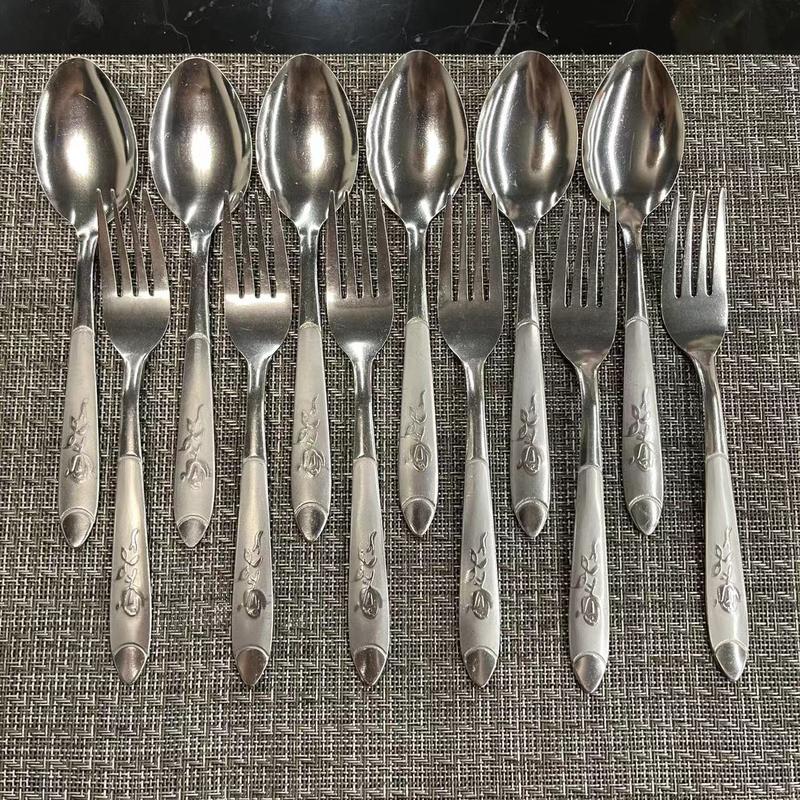 Basic Family12pcs. Stainless Steel Spoon / Fork Cutlery Tableware ...