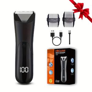 メンズ USB充電式電動ヘアクリッパー／ボディトリマー — セラミック刃の電動シェーバー。顔、腕、脚、脇の下などの個人部位に適しています。低騒音で、家庭用・旅行用の両方に最適。段階カットに対応します。