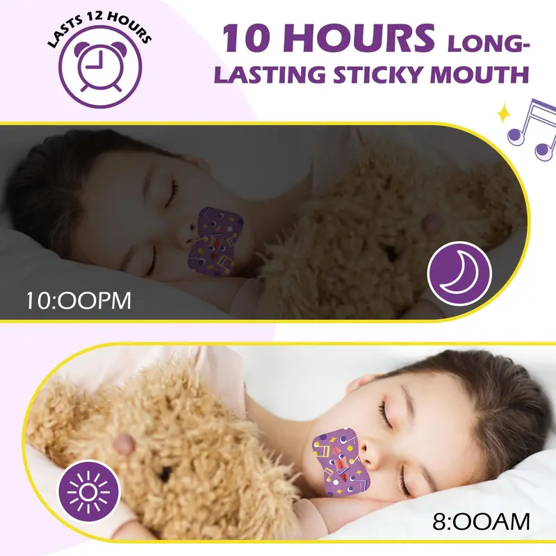 Sleep Breathing Closed Mouth Patch, 2 Boxes Mouth Strips for Prevents Snoring, Drooling, and Sleep Talking, Suitable for Adults and Children 5