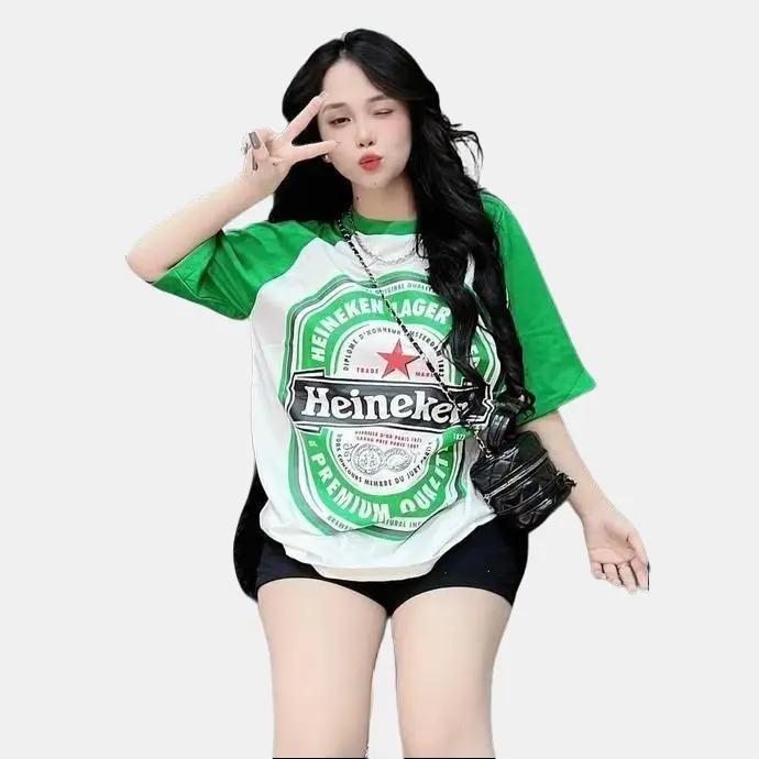 Áo Thun Cotton Su dáng rộng dành cho cả nam và nữ phong cách trẻ trung năng động - Heineken