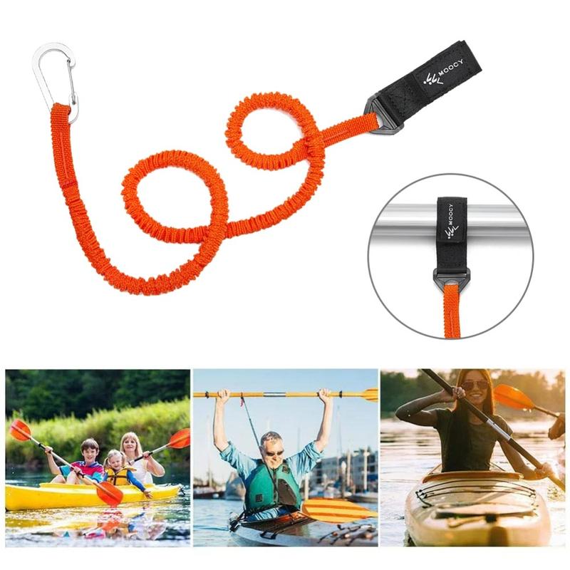 Product Introduction of Stretchable Elastic Kayak Canoe Paddle Leash Anti-Lost Wear-resistant Camping Tent Rope Adjustable with Safety Hook Rowing Safety Rope Rowing Boat Accessories 13